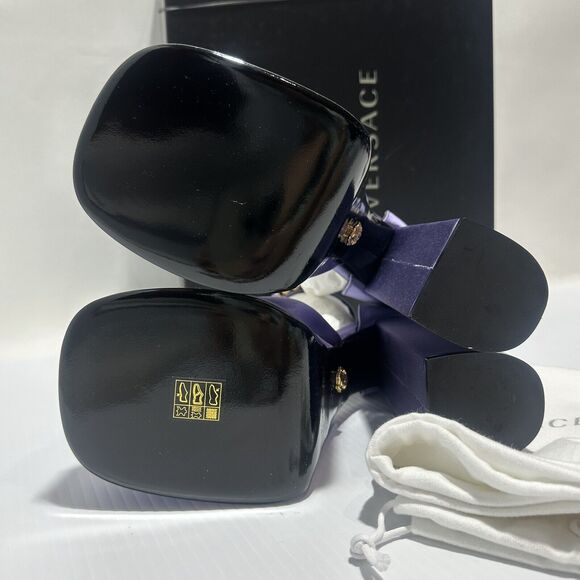 Versace Aevitas IT 37 US 7 Platform Purple Orchid Satin Pump Crystal NWB $1,575 - Picture 13 of 14